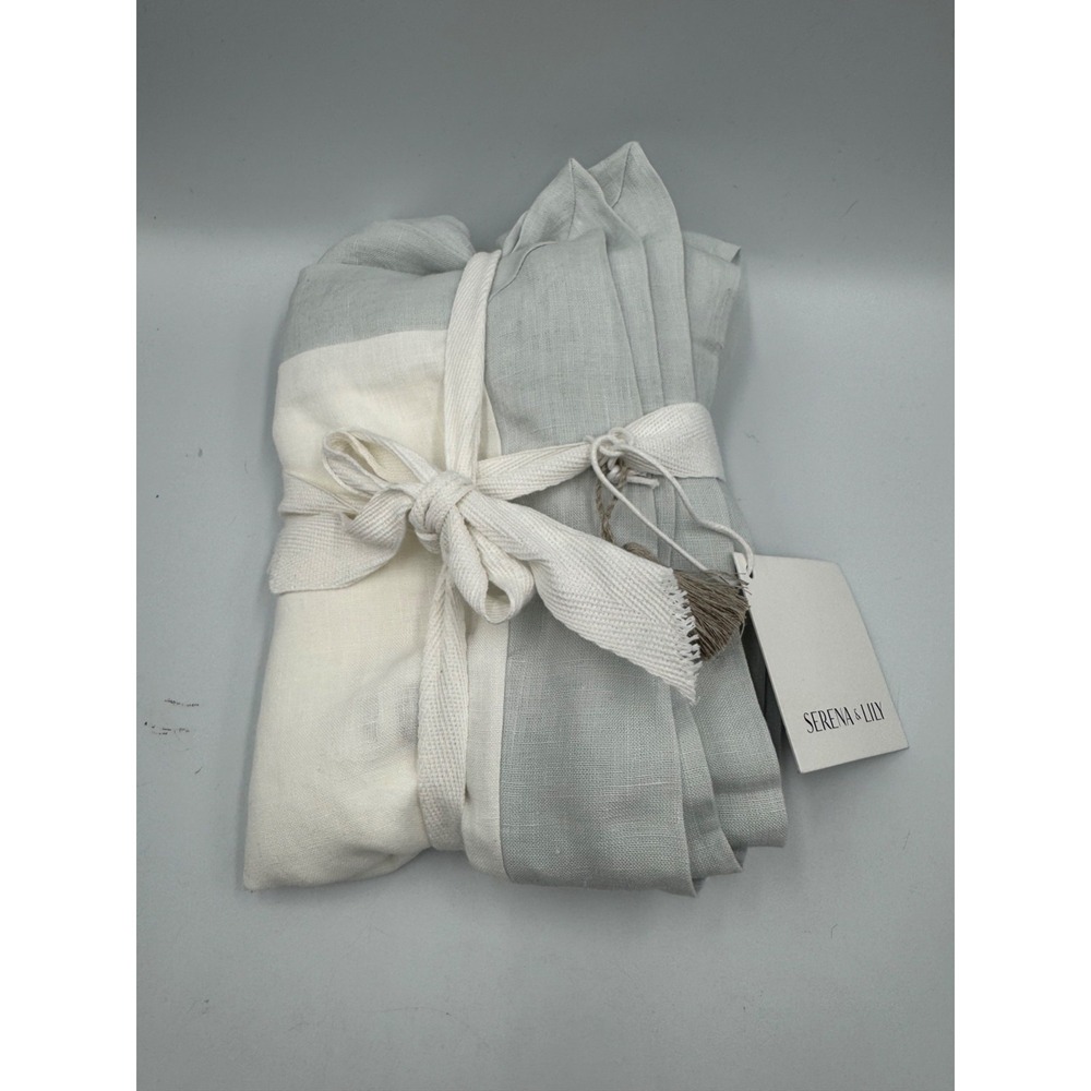 NWT Serena &‎ Lily Salento Linen Sham Sky Gray Traditional Bedroom Pillowcase